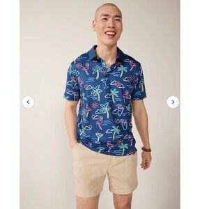 Chubbies The Neon Light Performance Polo tropical Flamingo Size Large